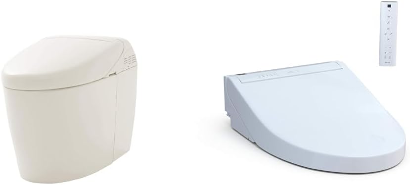 TOTO MS988CUMFG#01 NEOREST RH Dual Flush 1.0 or 0.8 GPF Toilet with Intergeated Bidet Seat and EWATER+, Cotton White