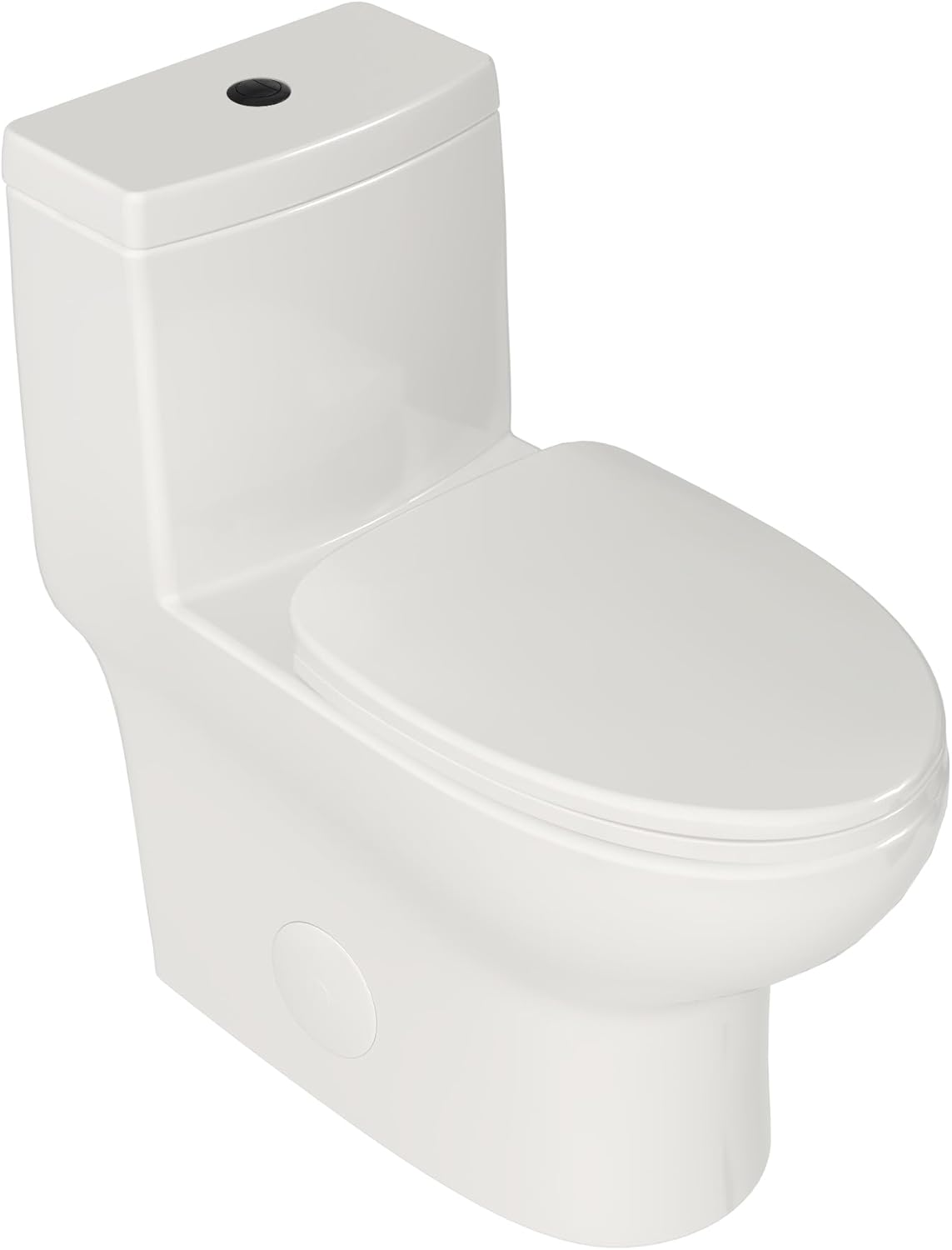 Deer Valley One Piece Toilet, DV-1F026 Elongated Toilet with Powerful Dual Flush 0.8/1.28 GPF, Soft-Close Seat, Standard Height, Easy-Clean Skirted Design, 12" Rough-In