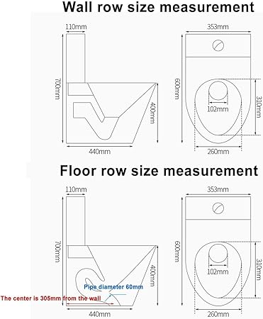 High Efficiency One Piece Toilet with Water Saving,304 Stainless Steel Commercial Toilet Bathroom Dual Flush Toilet,Toilet Bowl with Soft-Close Seat a,Gold-Floor Drainage