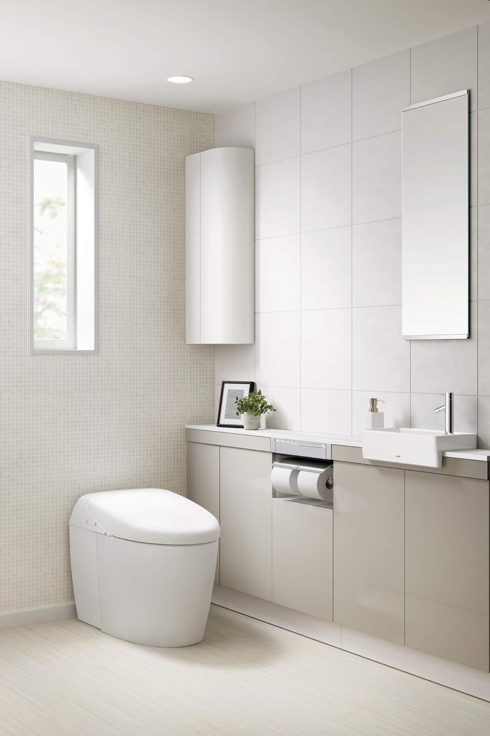 TOTO MS988CUMFG#01 NEOREST RH Dual Flush 1.0 or 0.8 GPF Toilet with Intergeated Bidet Seat and EWATER+, Cotton White