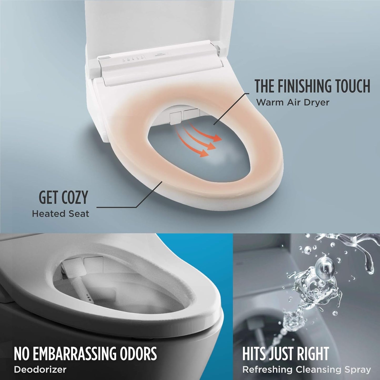 TOTO MS988CUMFG#01 NEOREST RH Dual Flush 1.0 or 0.8 GPF Toilet with Intergeated Bidet Seat and EWATER+, Cotton White