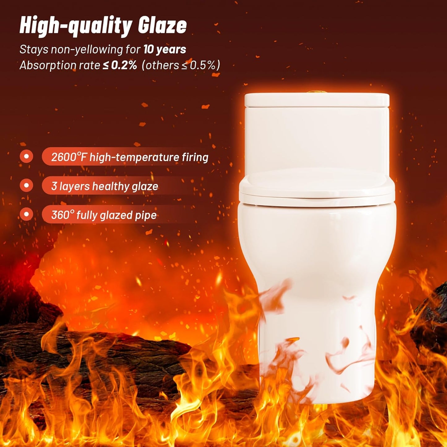 Deer Valley One Piece Toilet, DV-1F026 Elongated Toilet with Powerful Dual Flush 0.8/1.28 GPF, Soft-Close Seat, Standard Height, Easy-Clean Skirted Design, 12" Rough-In