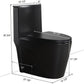 1.1/1.60 GPF Dual-Flush One Piece Toilet, Water-Saving Elongated Comfort Height Floor Mounted, Soft Close Seat, 1000 Gram Map Flushing Score Toilet, Matte Black 23T01-MB-1 (Black-1)