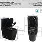 1.1/1.60 GPF Dual-Flush One Piece Toilet, Water-Saving Elongated Comfort Height Floor Mounted, Soft Close Seat, 1000 Gram Map Flushing Score Toilet, Matte Black 23T01-MB-1 (Black-1)
