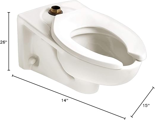 American Standard 2257101.020 2257.101.020 Toilet Bowl, 15.00 in Wide x 14.00 in Tall x 26 in Deep, White