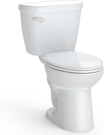 Elongated Two-Piece Toilet | 1.28 GPF High-Efficiency Flush With Soft-Close Seat | Durable Ceramic Bowl, 12” Rough-In, Easy Installation | WaterSense Certified, White