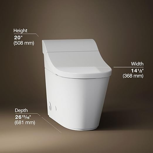 KOHLER K-29777-PA-0 Innate Smart Toilet with Bidet Built In, White, One-piece Elongated Style, Dual-flush with Integrated Personal Cleansing