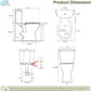 Simple Project Rear Discharge Toilet with 19 Inch Tall Toilet Bowl, Rear Outlet Toilet - Powerful & Quiet Dual Flush 1.28GPF High Toilets for Seniors, Includes Extension Pipe