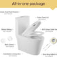 One Piece Toilet | Dual-Flush 1.1/1.6 GPF | Compact Toilet | 16" Comfort Height | Quiet Flush & Soft-Close Seat | Smart Toilet | White (White, 16‘’ seat height)