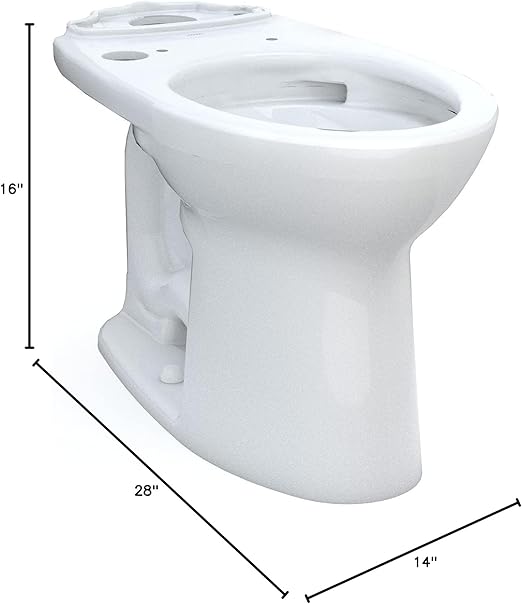 TOTO Drake Elongated TORNADO FLUSH Toilet Bowl, WASHLET+ Ready, Cotton White - C776CEGT40#01