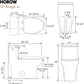 HOROW One-Piece Elongated Toilet, 1.28 GPF High Efficiency, Easy Cleaning Design, Left-Hand Flush Lever, Soft-Close Seat, Compact Modern Bathroom Toilet, 12'' Rough-In, White Ceramic Bowl