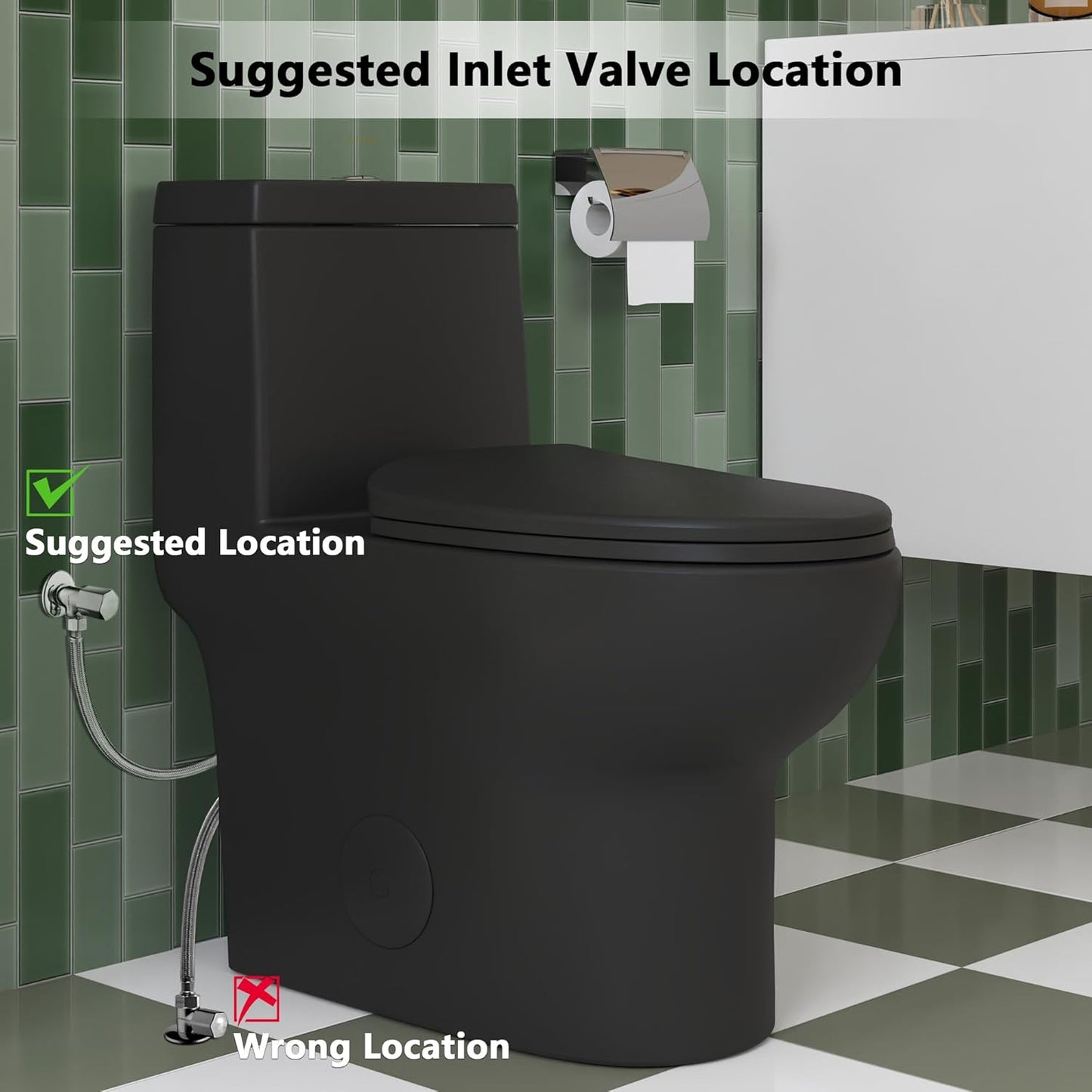 Deer Valley One Piece Toilet, DV-1F026 Elongated Toilet with Powerful Dual Flush 0.8/1.28 GPF, Soft-Close Seat, Standard Height, Easy-Clean Skirted Design, 12" Rough-In