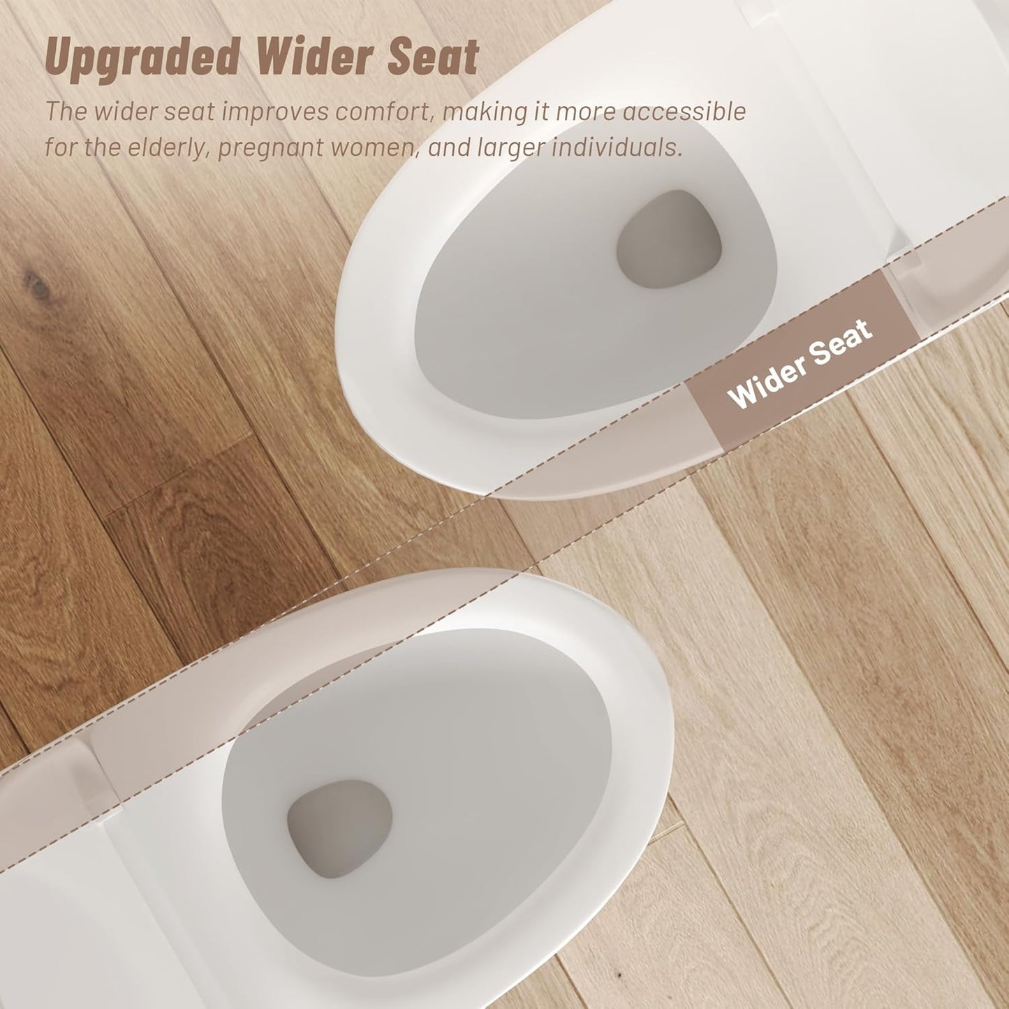 Deer Valley One Piece Toilet, DV-1F026 Elongated Toilet with Powerful Dual Flush 0.8/1.28 GPF, Soft-Close Seat, Standard Height, Easy-Clean Skirted Design, 12" Rough-In