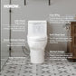 HOROW One-Piece Elongated Toilet, 1.28 GPF High Efficiency, Easy Cleaning Design, Left-Hand Flush Lever, Soft-Close Seat, Compact Modern Bathroom Toilet, 12'' Rough-In, White Ceramic Bowl